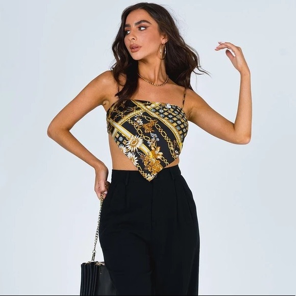 Princess Polly Novah Scarf Top Black - Picture 2 of 3